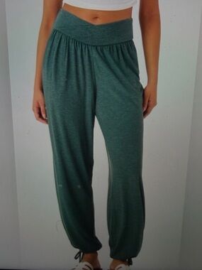 Halara Crossover Jogger High Waisted Jade Green Pants SzL NWT